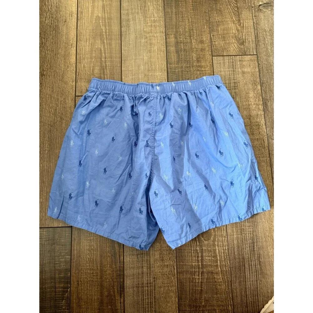 Men’s Polo Ralph Lauren Classic Fit Pony Print Boxer Shorts Sz. Large Blue